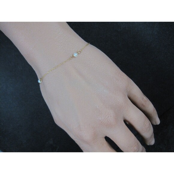 Dainty Vintage 14k Pearl Bracelet 5.5 Inches - Picture 10 of 10